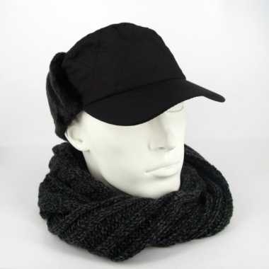 Muts  Winter petten oorkleppen zwart kopen