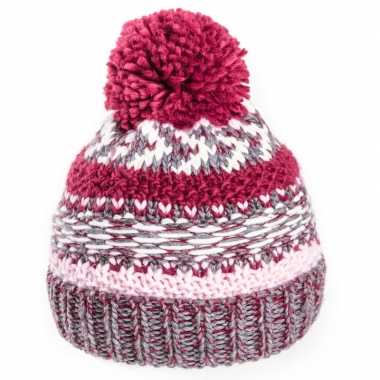 Ski muts kinderen roze kopen