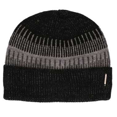 Zwarte/grijze gebreide beanie muts volwassenen kopen