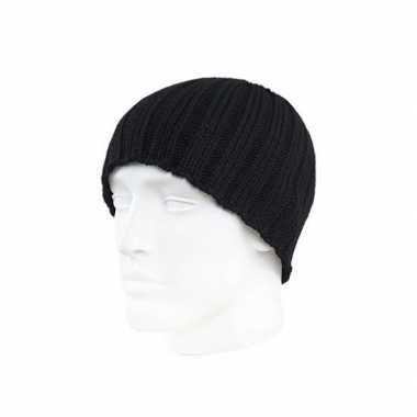 Zwarte heren beanie muts kopen