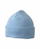 Warme mutsen babyblauw kinderen kopen 10098981